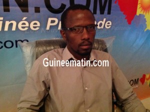 Abdourahmane Bakayoko, président des Démocrates guinéens, au bureau de Guineematin.com le mardi 16 décembre 2014