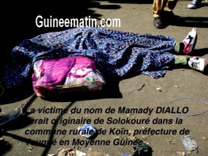 La victime, décès au marché central, Labé