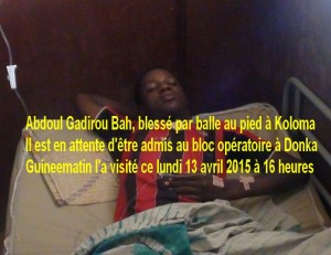 Abdoul Gadirou Bah, blessé