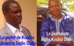 Le Prefet Koubia, Amadou Sadio Diallo, le journaliste Mamadou Alpha Koubia Diallo