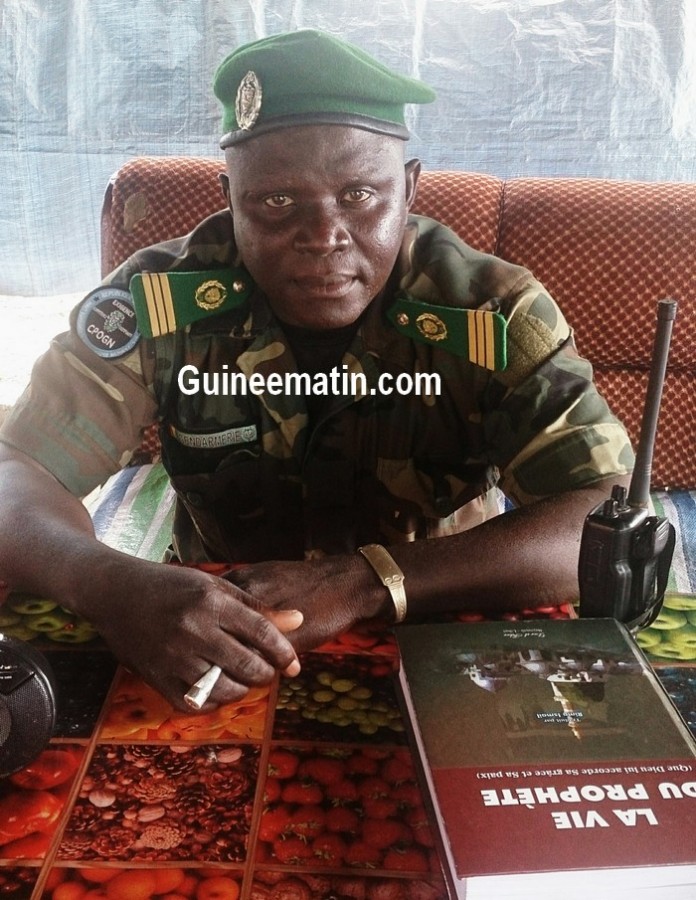le capitaine M’Ballo Aguibou, commandant de la Brigade de la gendarmerie territoriale de Bambéto