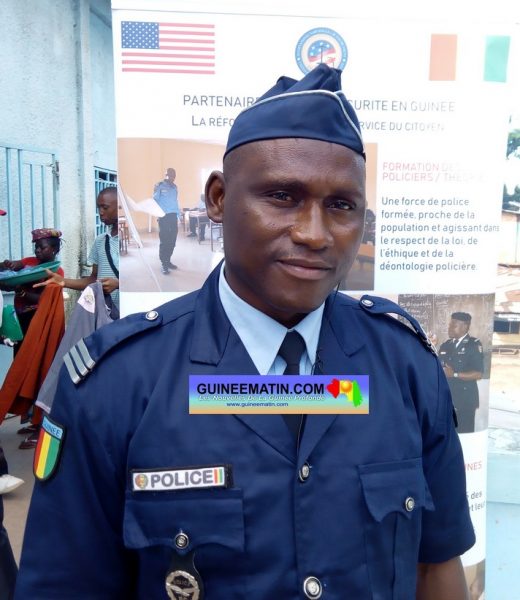 Capitaine Mamoudou Camara, responsable du service sécurité de quartiers au commissariat central de police de Kindia