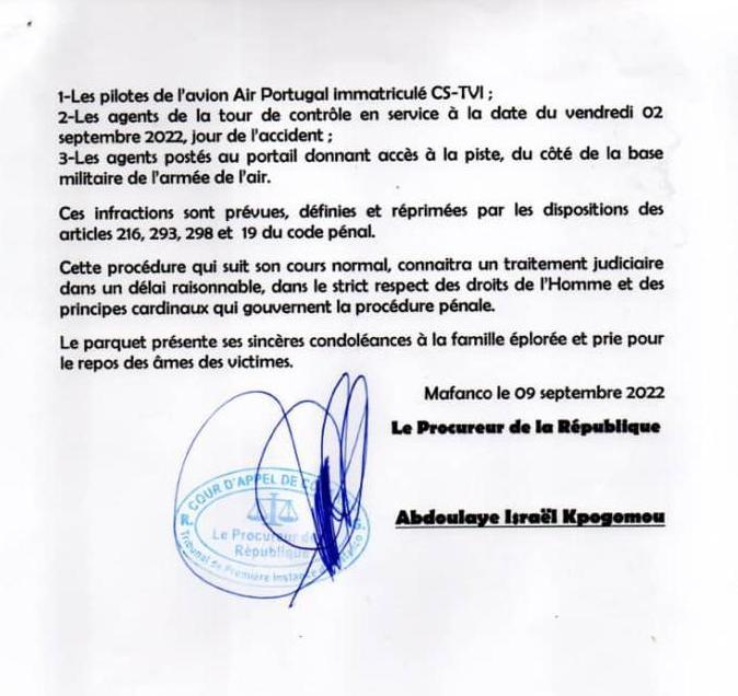Mort de Mohamed Keïta et Abdine Keïta à l’aéroport de Conakry : le parquet de Mafanco annonce une enquête