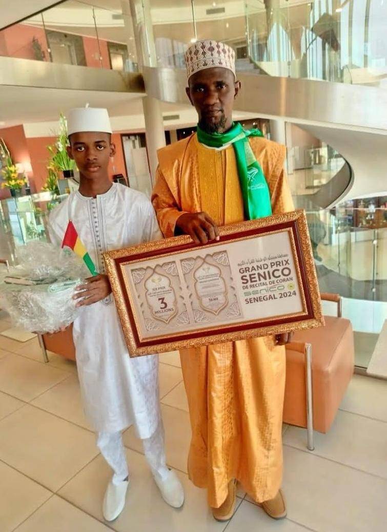 Religion : Mamadou Saliou Bah remporte le 3ème prix CENICO de récital du Coran 2024 de la CEDEAO